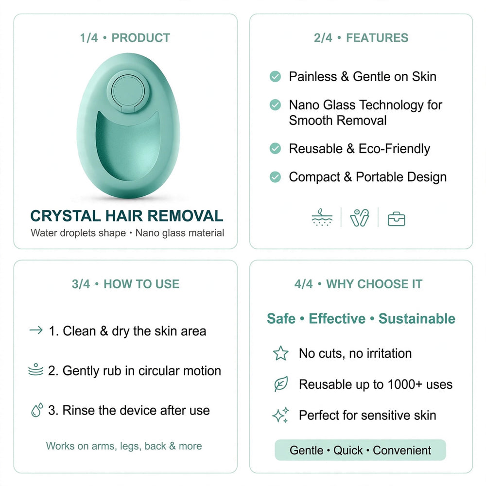 Crystal Hair Remover - Painless Reusable Magic Eraser