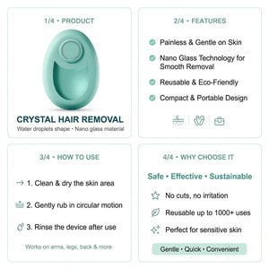 Crystal Hair Remover - Painless Reusable Magic Eraser