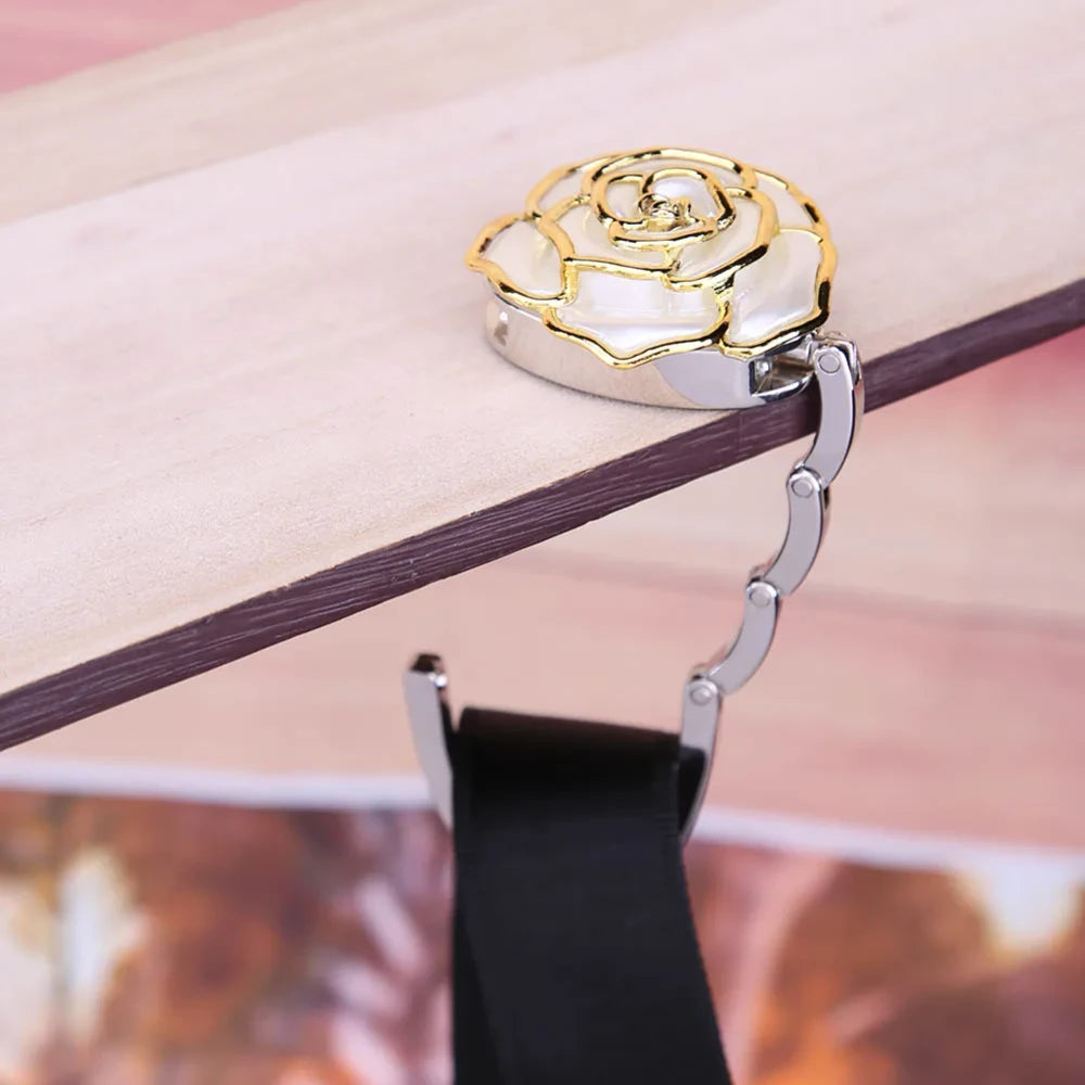 Portable Rose Pattern Purse Hanger