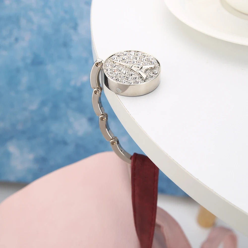 Portable Rose Pattern Purse Hanger