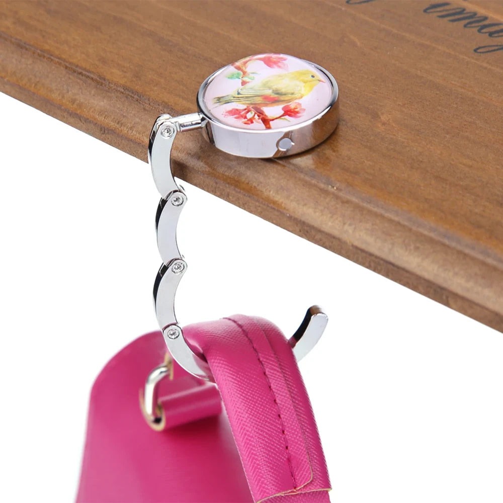 Portable Rose Pattern Purse Hanger