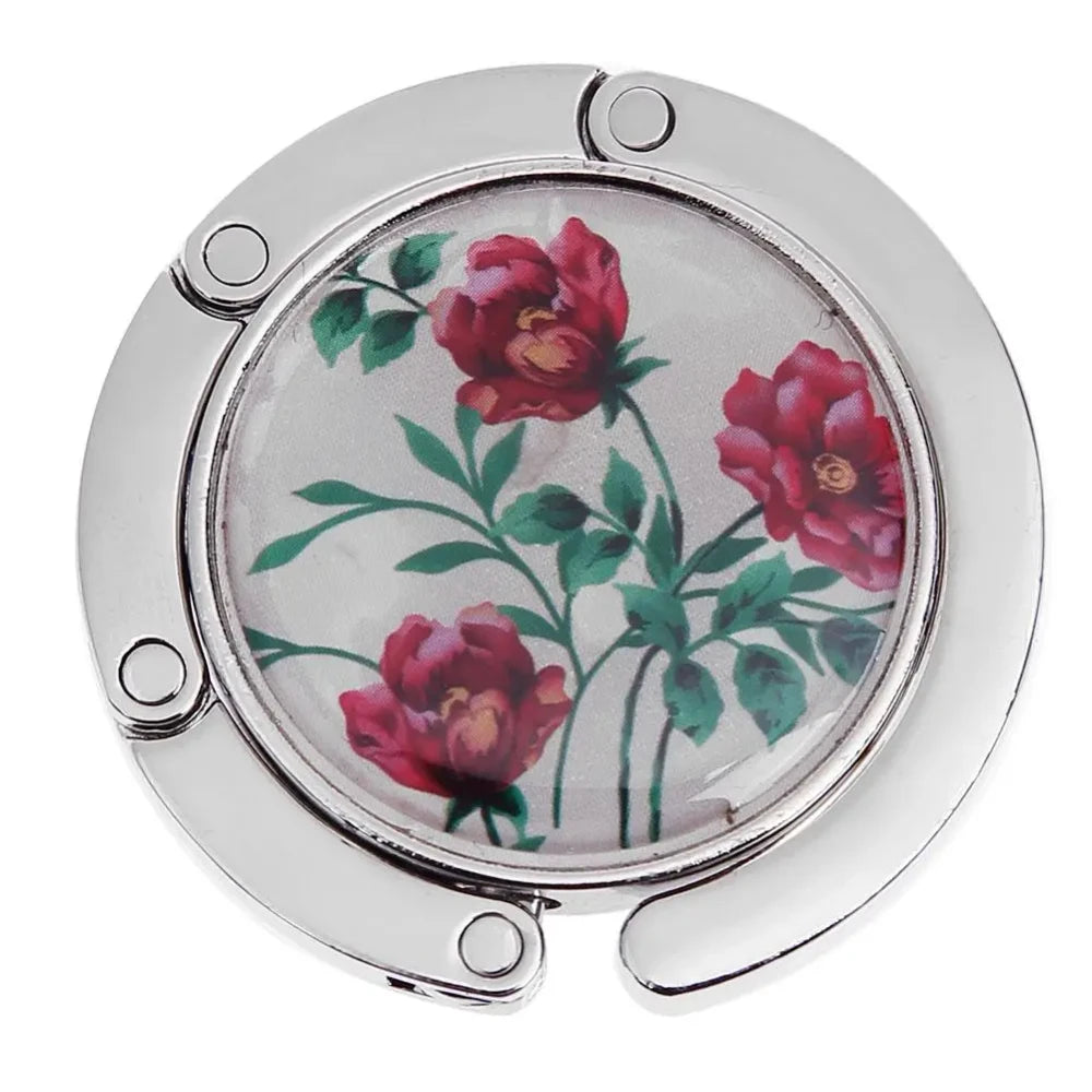 Portable Rose Pattern Purse Hanger