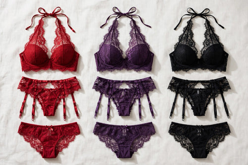 Evelyn 3-Piece Lace Garter Set - Plus Size (5XL)