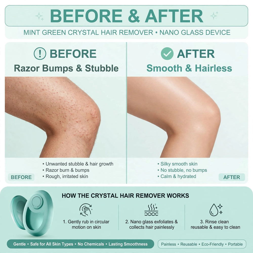 Crystal Hair Remover - Painless Reusable Magic Eraser