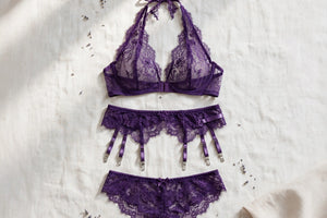Evelyn 3-Piece Lace Garter Set - Plus Size (5XL)