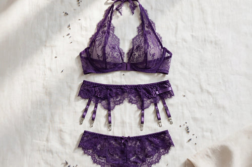 Evelyn 3-Piece Lace Garter Set - Plus Size (5XL)